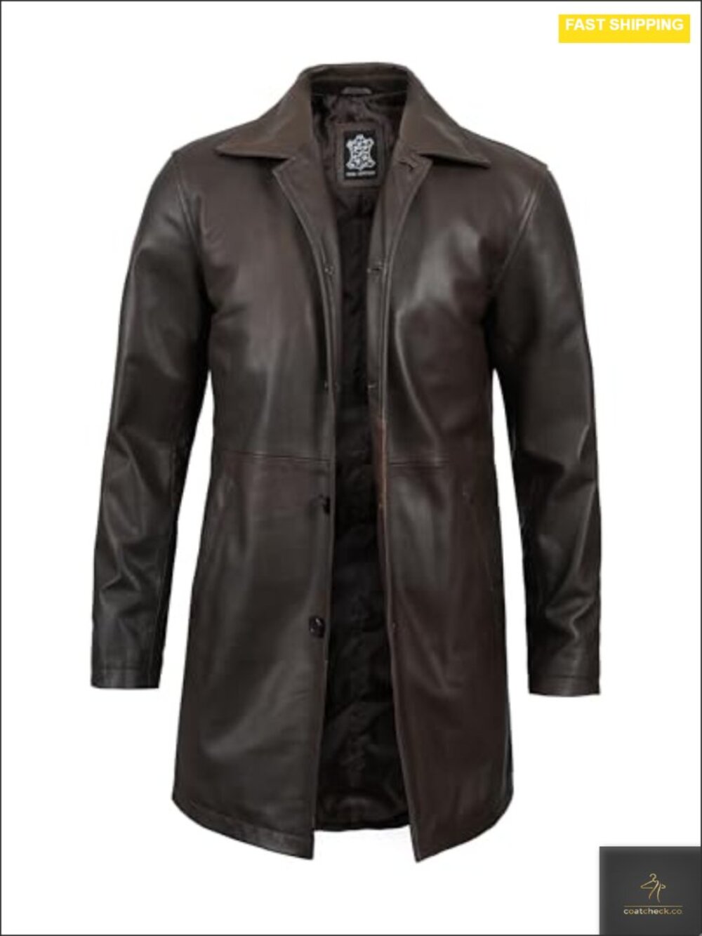 Men's Real Lambskin Leather Car Coat Long Jacket